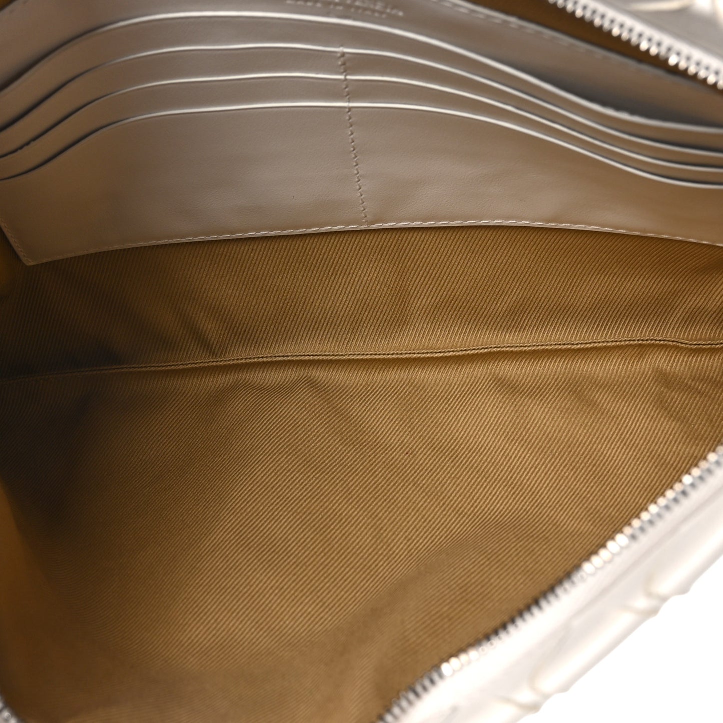 Nappa Intrecciato Medium Zip Pouch White
