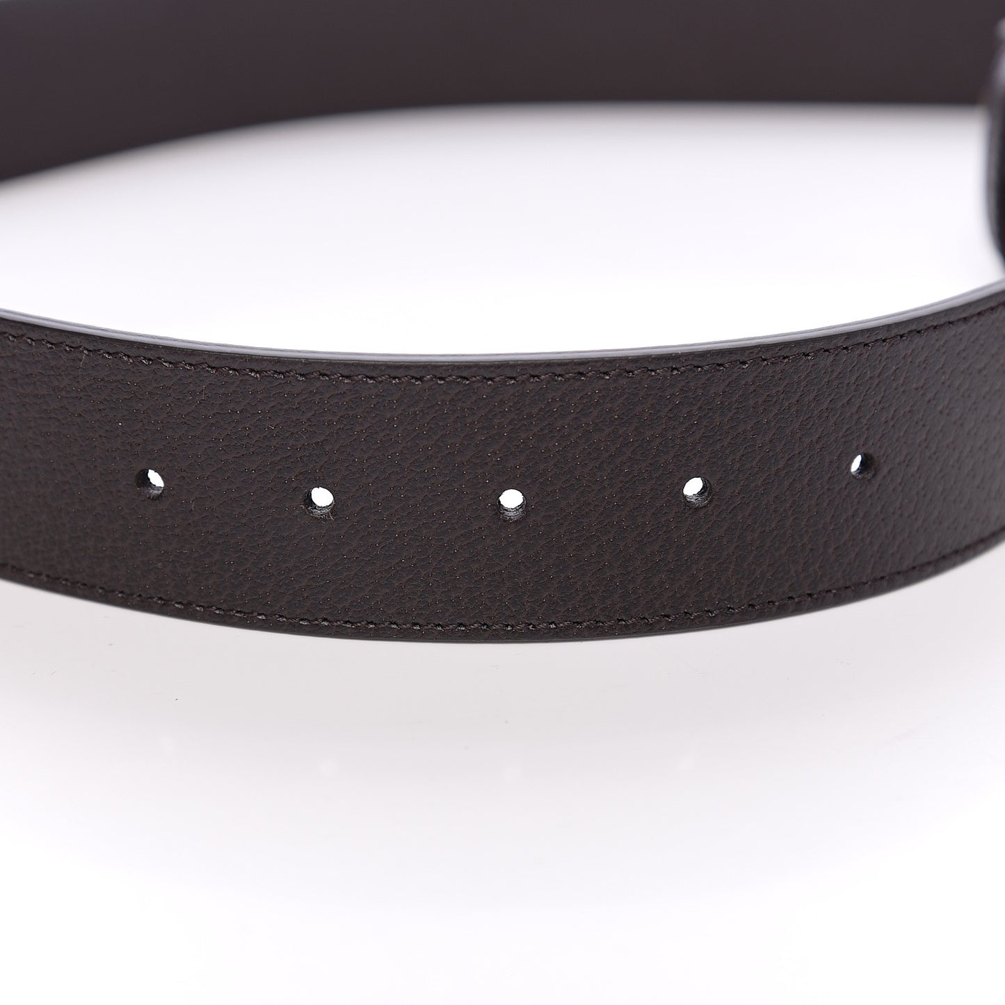 Textured Dollar Calfskin Double G 40mm Belt 105 42 Dark Cocoa