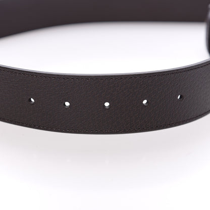 Gucci Textured Dollar Calfskin Double G 40mm Belt 105 42 Dark Cocoa 5 of 5
