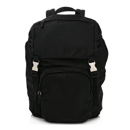 Prada Nylon Tessuto Character Logo Patch Backpack Black 1 of 9