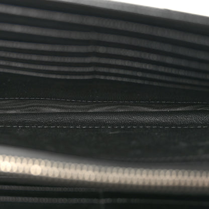 Saint Laurent Grain De Poudre Matelasse Chevron Monogram Chain Wallet Black 5 of 13
