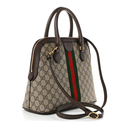 Gucci GG Supreme Monogram Web Medium Top Handle Ophidia Dome Shoulder Bag Brown 3 of 11