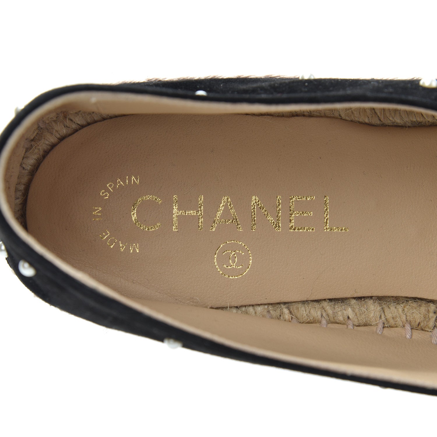 Chanel Suede Pearl CC Espadrilles 39 Black 8 of 10