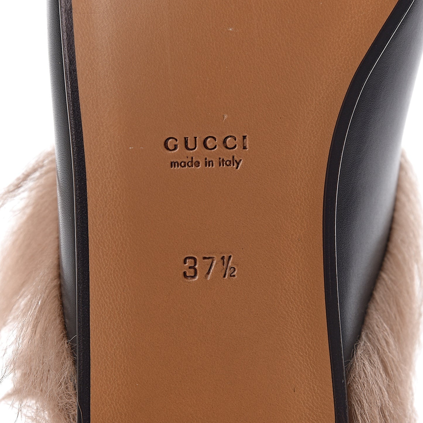 Calfskin Fur Womens Princetown Slippers 37.5 Black