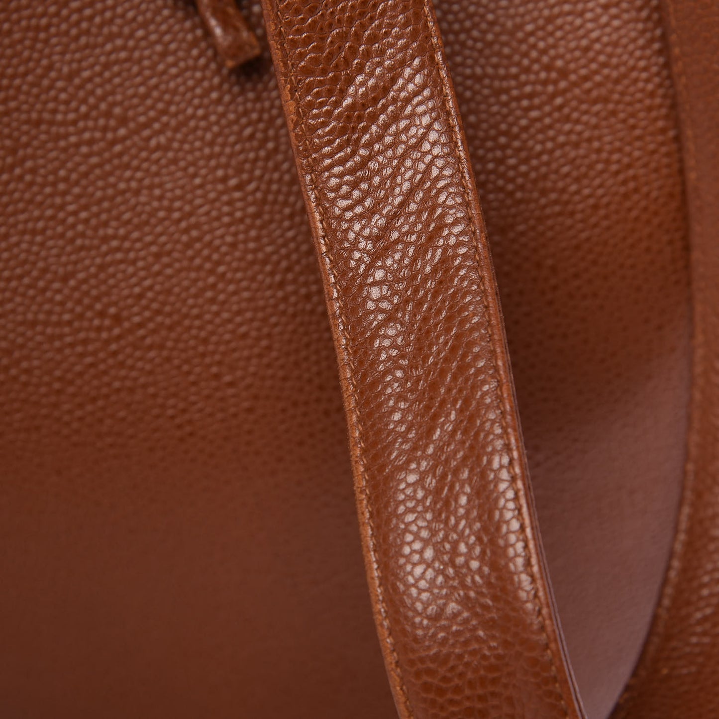 Caviar Large CC Shoulder Bag Brown