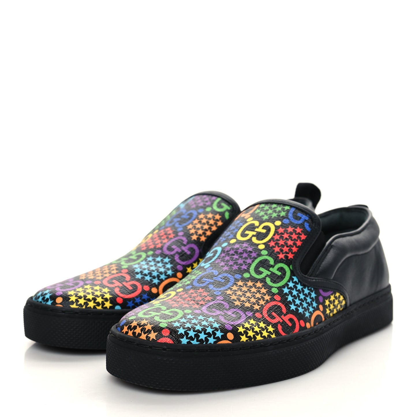 GG Supreme Monogram Psychedelic Mens Sneakers 6 Black Multicolor