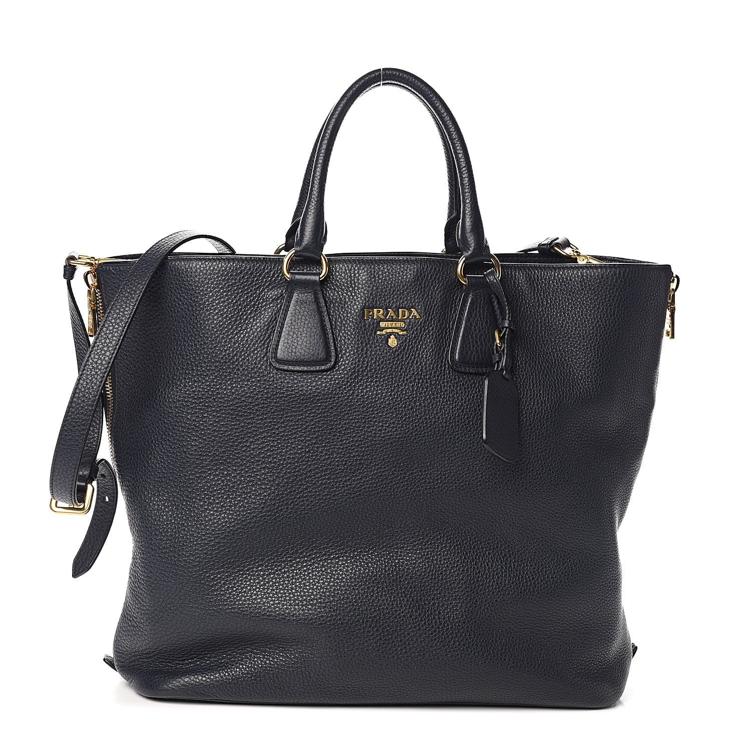 Prada Vitello Daino Side Zip Tote Baltico 1 of 11