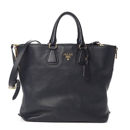 Prada Vitello Daino Side Zip Tote Baltico 1 of 11