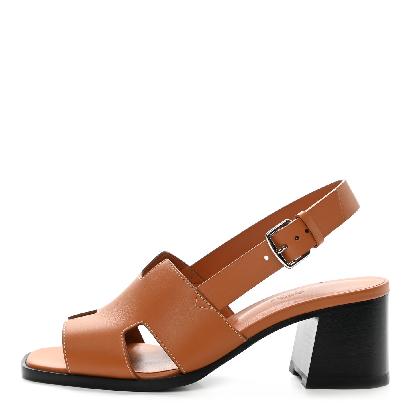 Calfskin Elbe 60 Sandals 37.5 Marron Glaise