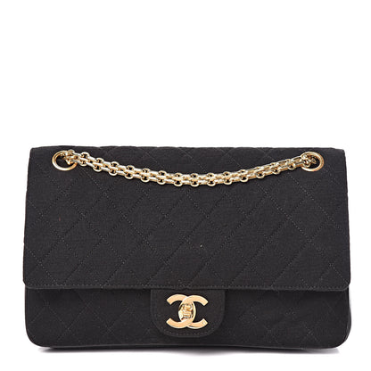 Chanel Jersey Quilted Medium Double Flap Black 1 of 10