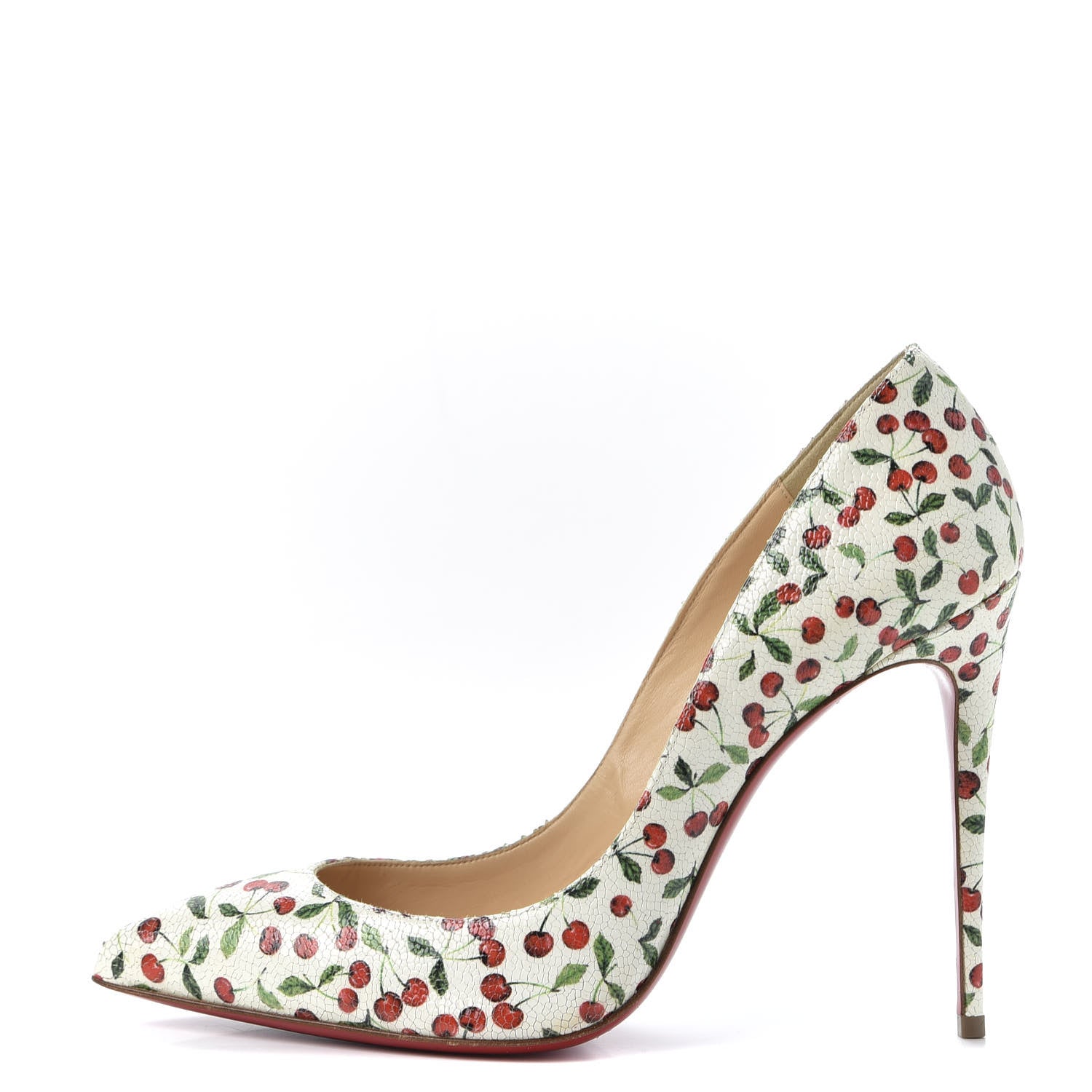 Christian Louboutin Calf Caviar Cerise Pigalle Follies 100 Pumps 40 Latte 1 of 8