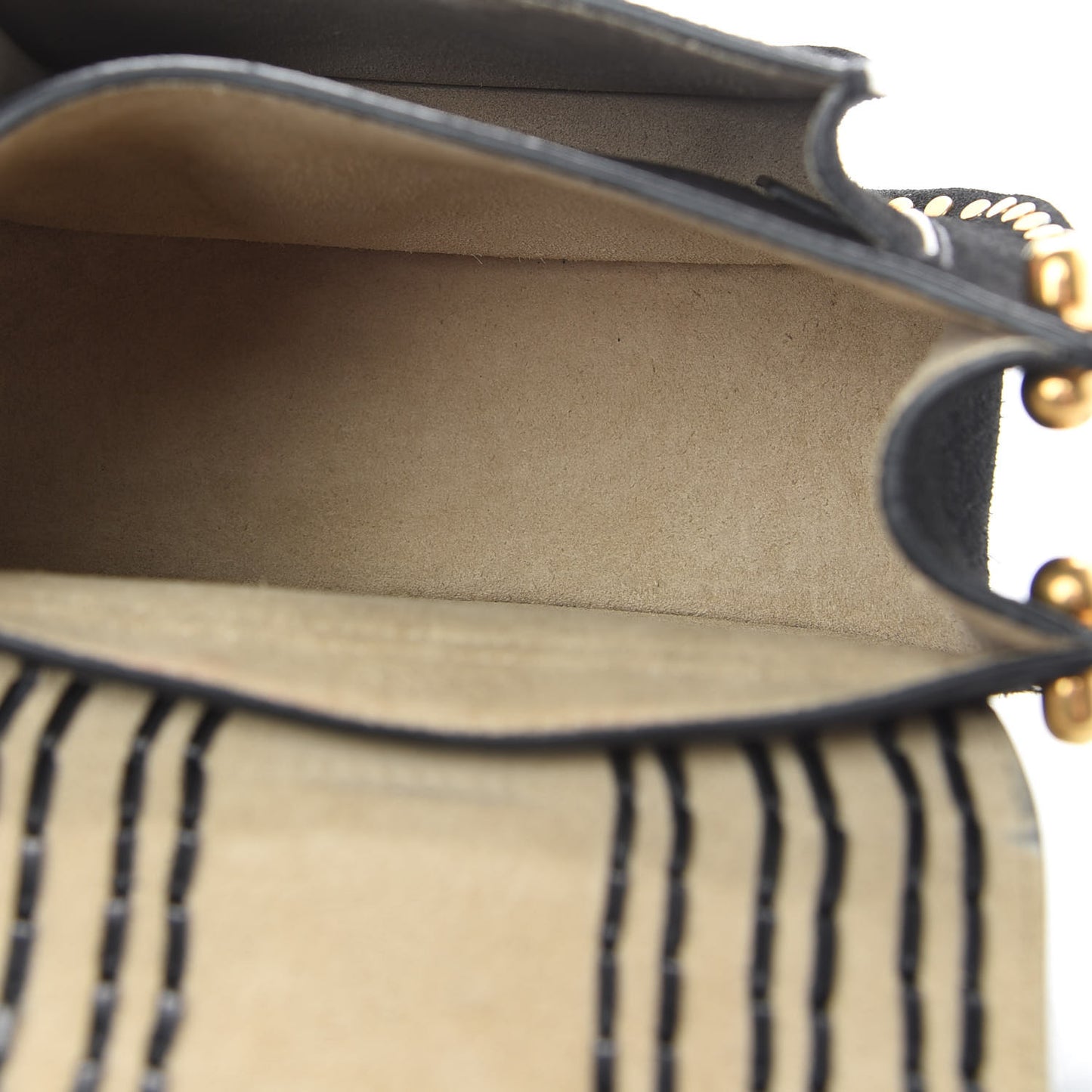 Suede Calfskin Braided Mini Hudson Shoulder Bag Black