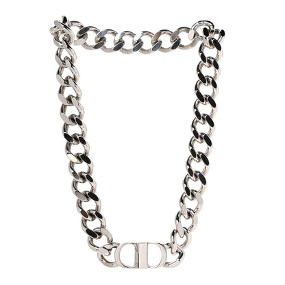 Christian Dior Brass CD Icon Chain Link Necklace Silver 3 of 5