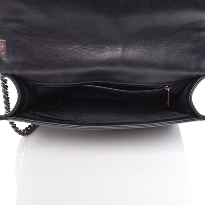 Chanel Calfskin Embossed Stitch Large Boy Flap Black 5 of 12