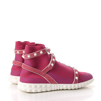 Valentino Garavani Body Tech Knit Free Rockstud Sock High Top Sneakers 39 Shadow Pink White 4 of 7