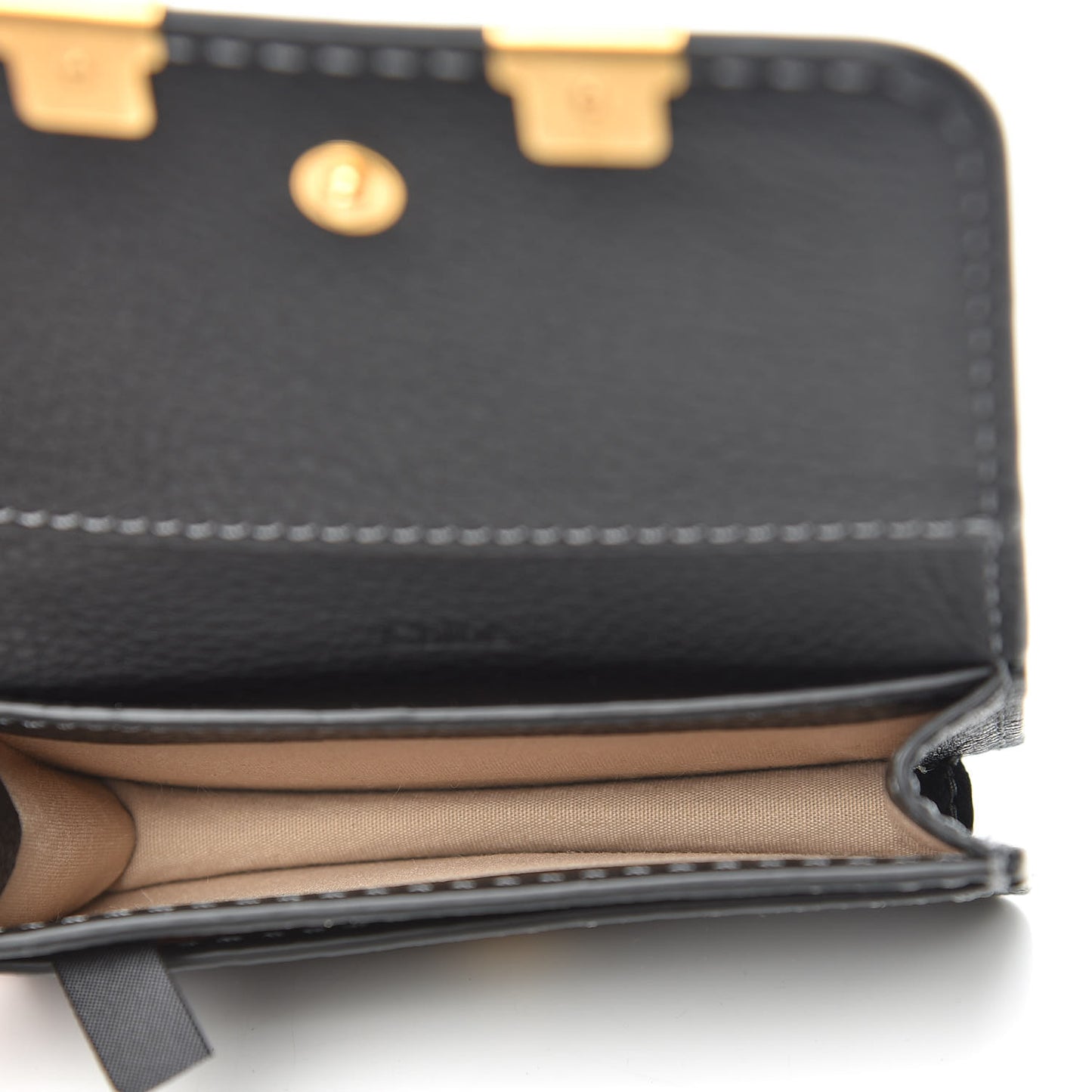Grained Calfskin Marcie Card Holder Black