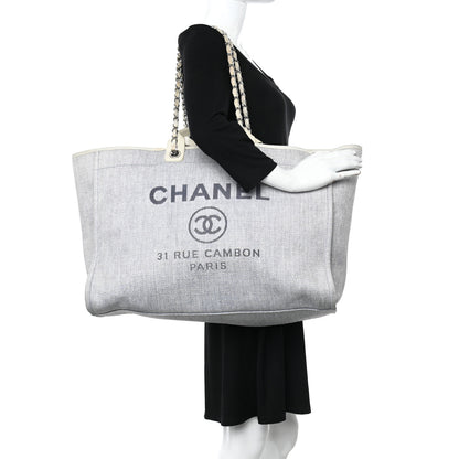 Chanel Canvas Large Deauville Tote Light Blue 2 of 11