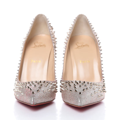 Christian Louboutin Glitter Studded Escarpic 100 Pumps 40 Colombe Metal 2 of 9