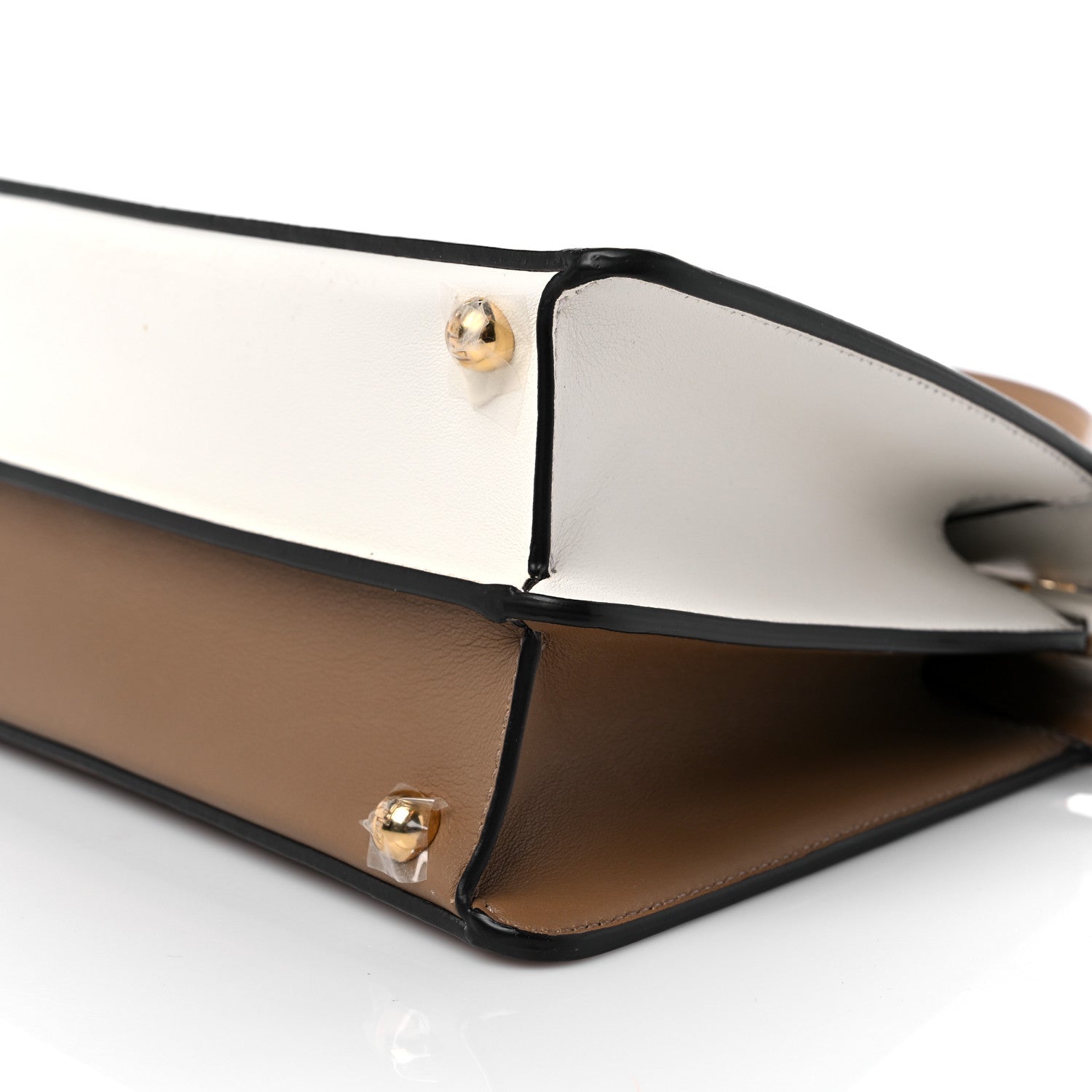 Fendi Vitello Seta Nappa Plexiglass Bi-Color Small Peekaboo I SEE U Satchel White Ice Sand 8 of 9