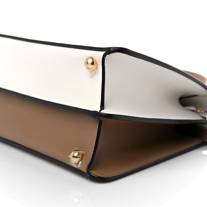 Fendi Vitello Seta Nappa Plexiglass Bi-Color Small Peekaboo I SEE U Satchel White Ice Sand 8 of 9