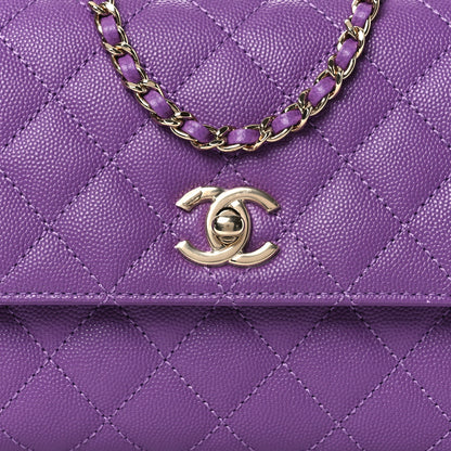 Chanel Caviar Quilted Mini Coco Handle Flap Purple 8 of 14