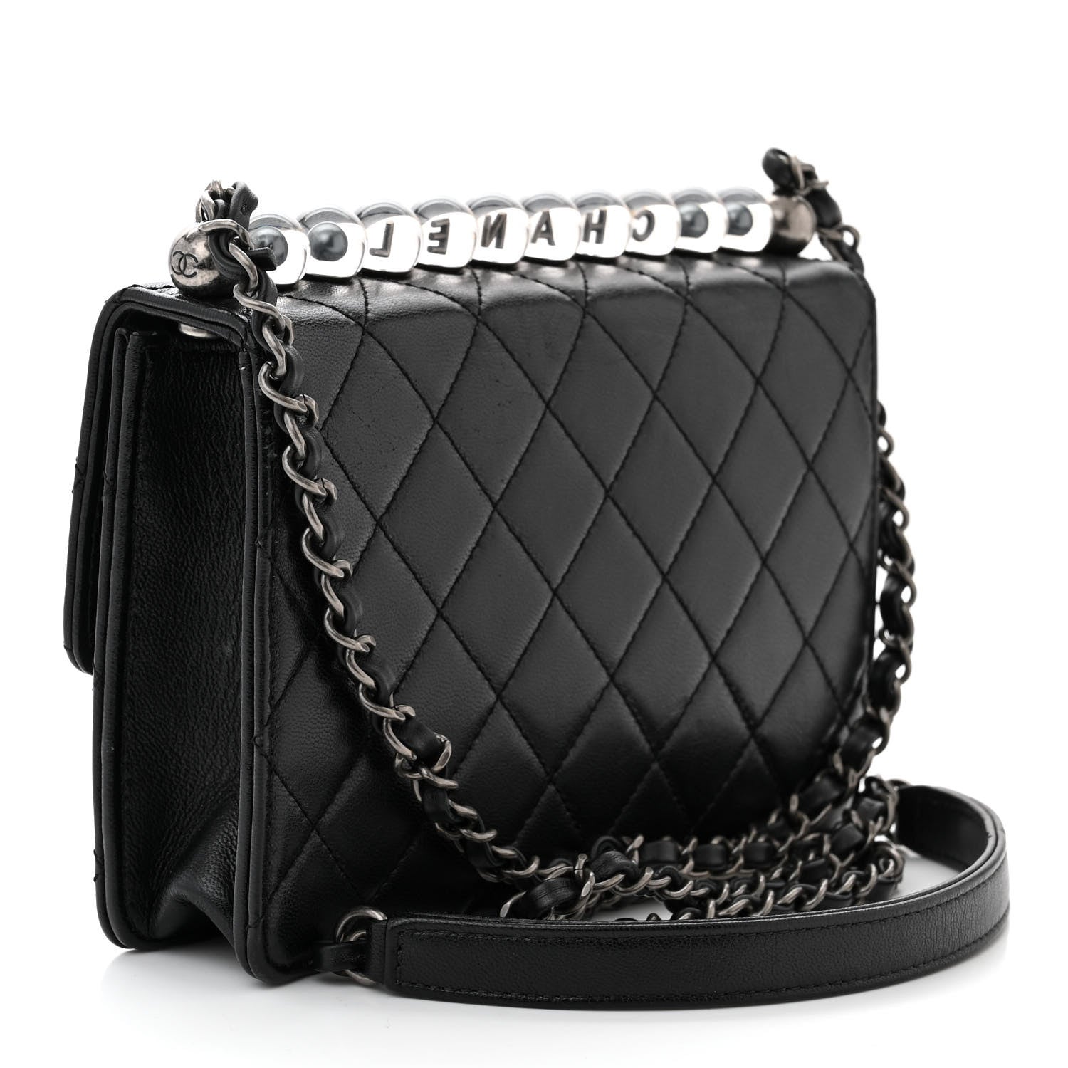 Chanel Lambskin Quilted Small Chic Pearls Flap Black 3 of 10