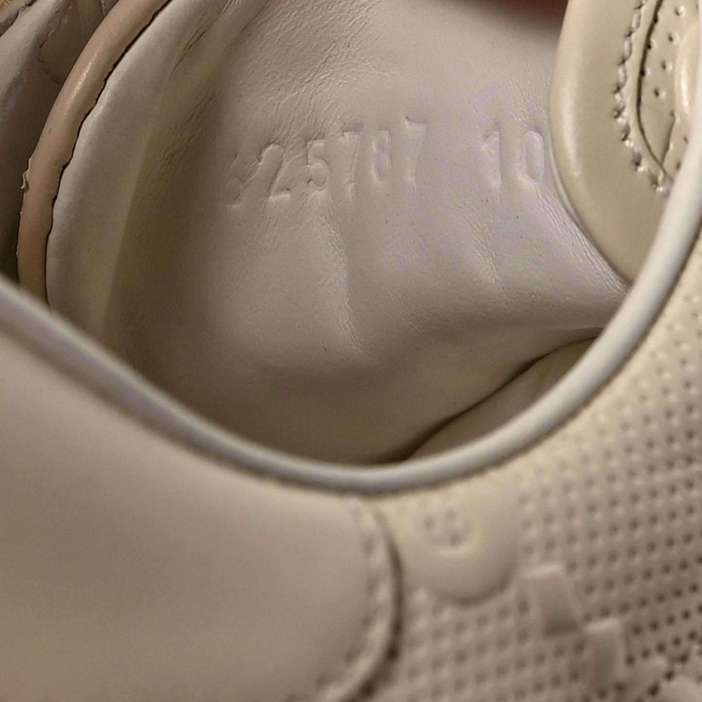 Calfskin GG Tennis Embossed Mens Ace Sneakers 10.5 Mystic White
