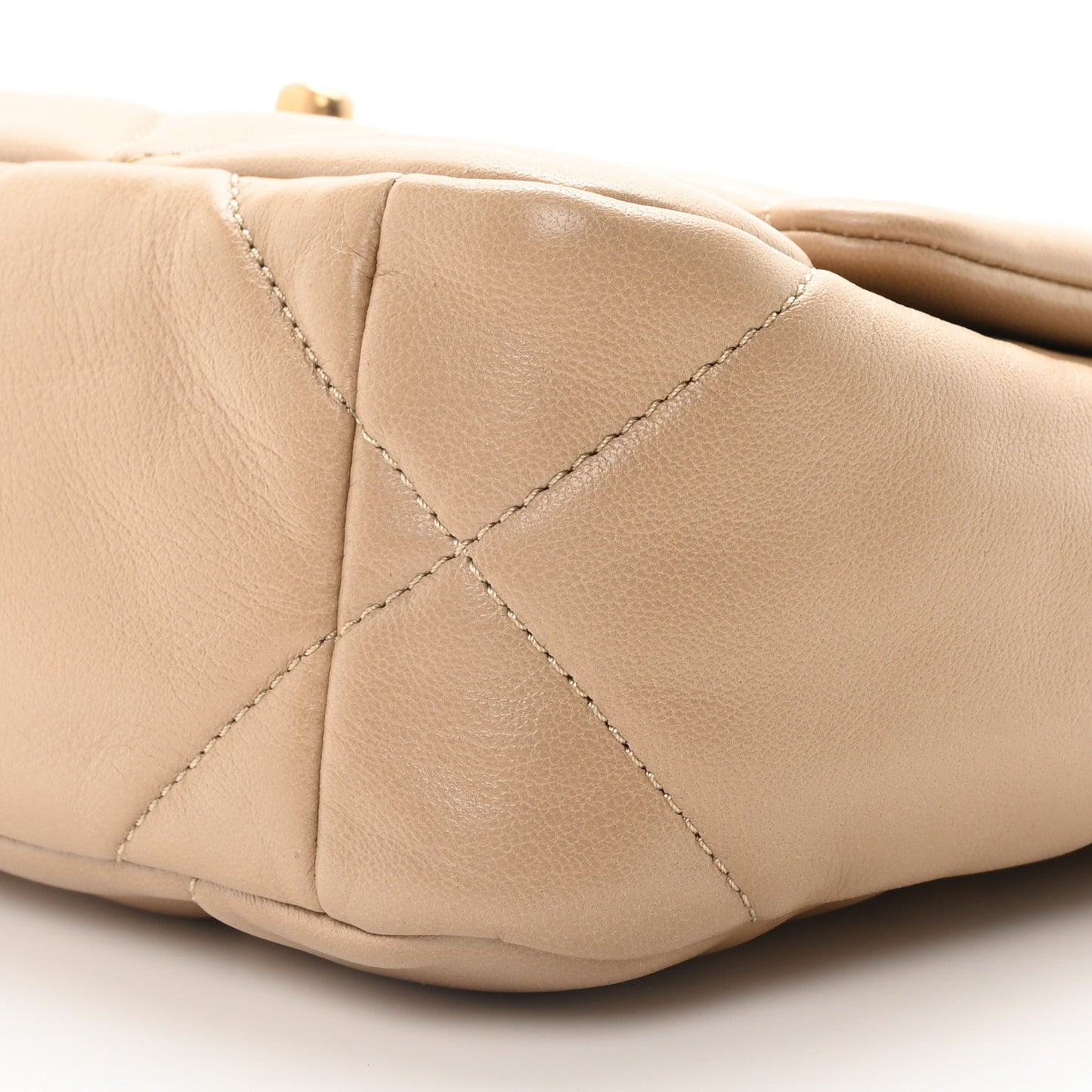 Lambskin Quilted Medium Chanel 19 Flap Dark Beige
