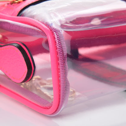 Gucci Vinyl Web Mini Ophidia Transparent Shoulder Bag Fluorescent Fuchsia 8 of 10