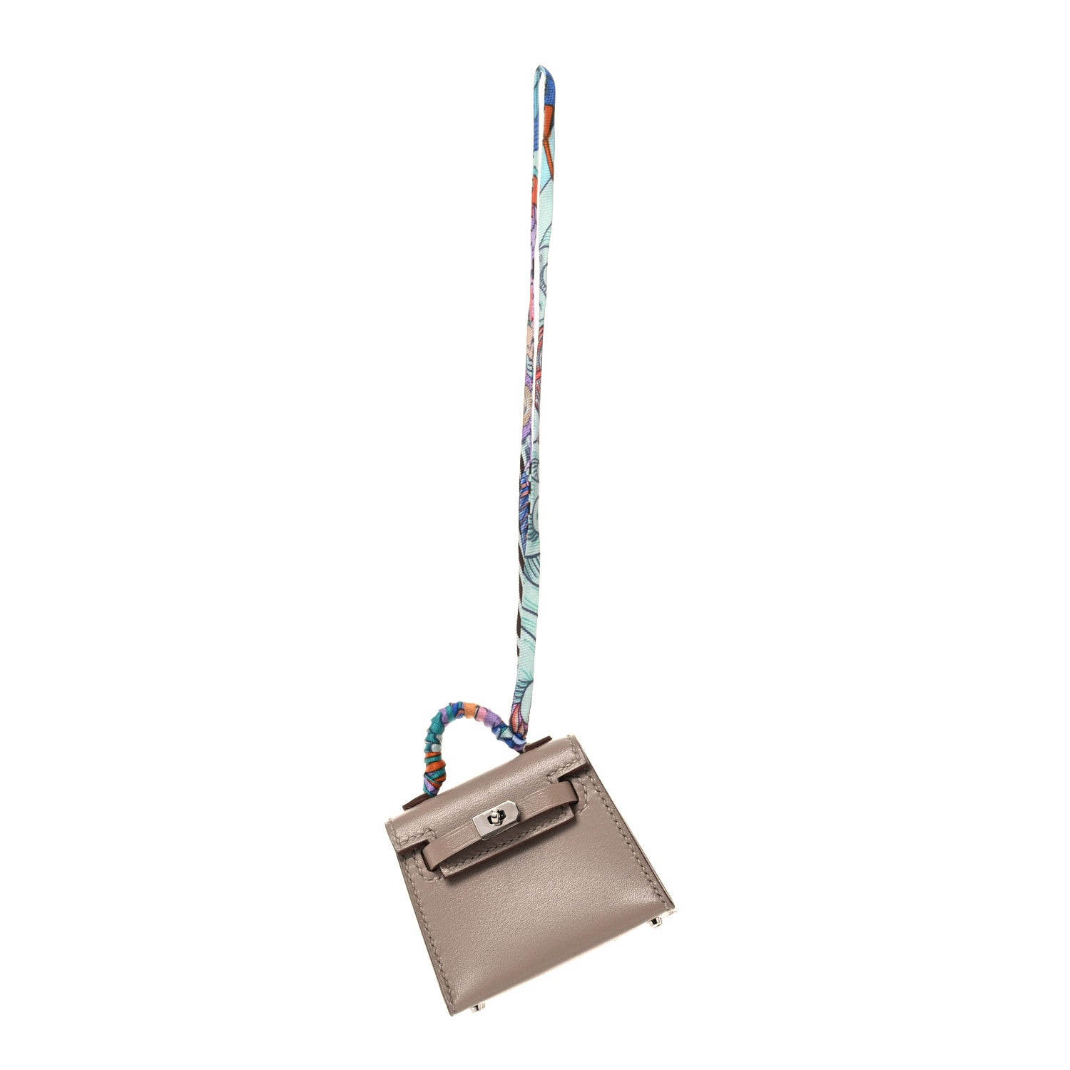 Hermes Tadelakt Mini Kelly Twilly Bag Charm Argile 1 of 5