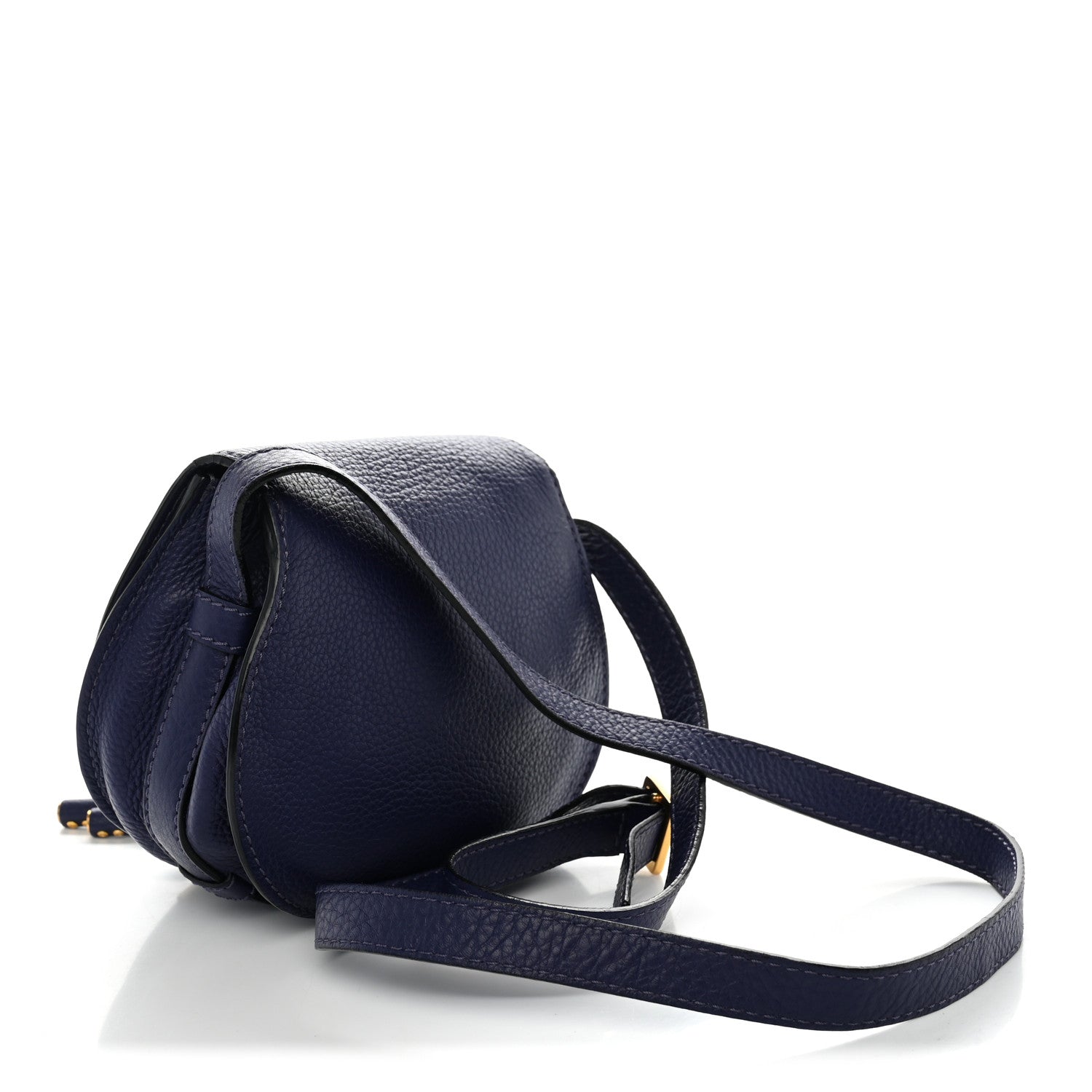 Chloe Calfskin Mini Marcie Round Crossbody Bag Storm Blue 2 of 10