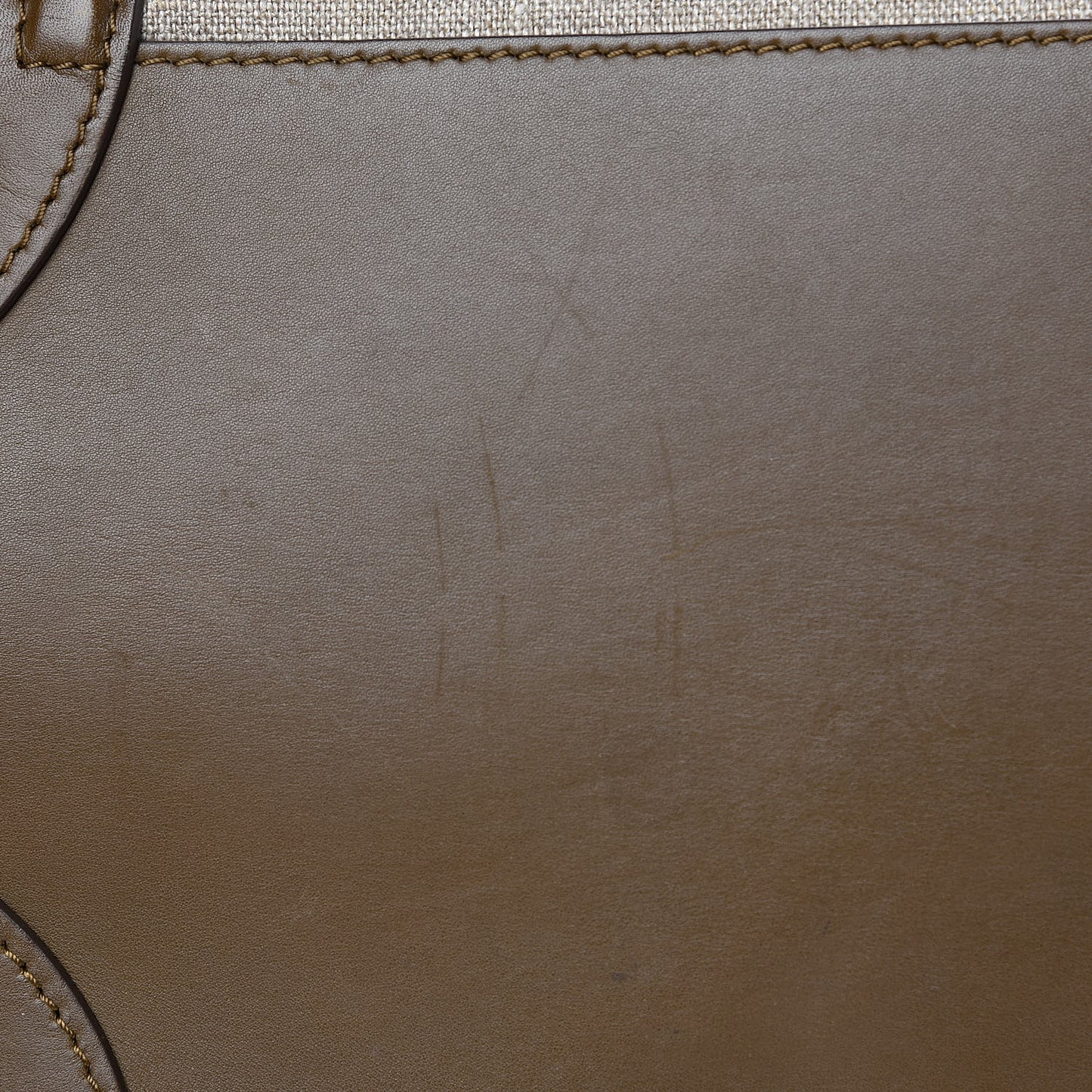 Natural Canvas Smooth Calfskin Mini Luggage Brown