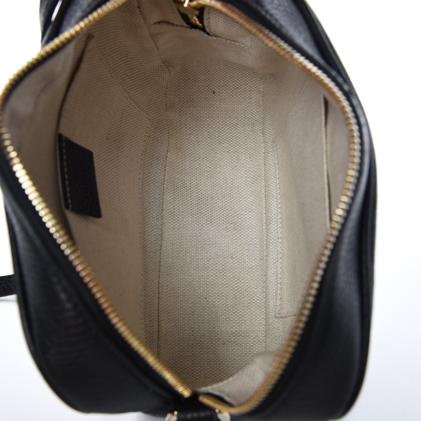 Pebbled Calfskin Small Soho Disco Bag Black
