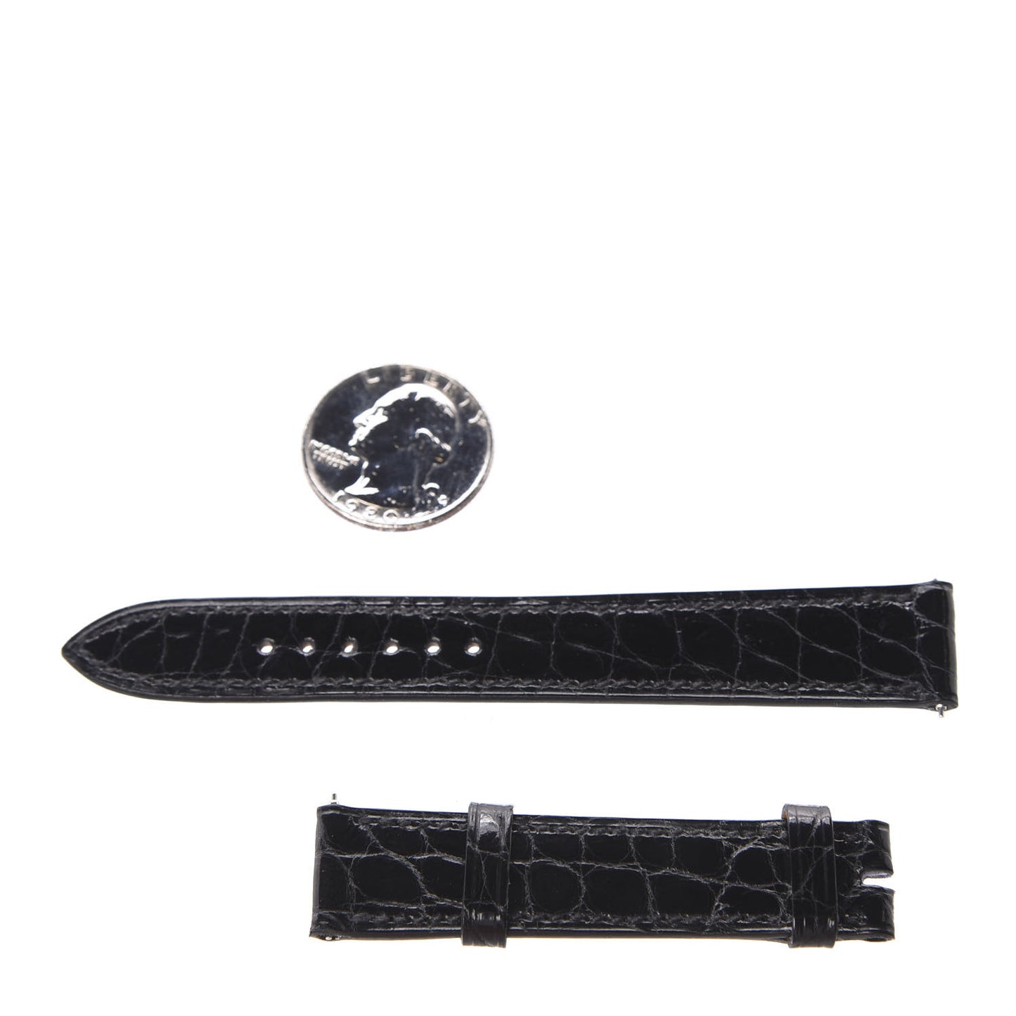 Shiny Alligator Watch Strap Black
