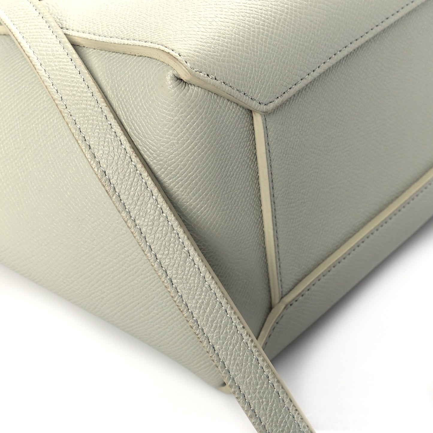Grained Calfskin Micro Belt Bag Vert D'eau