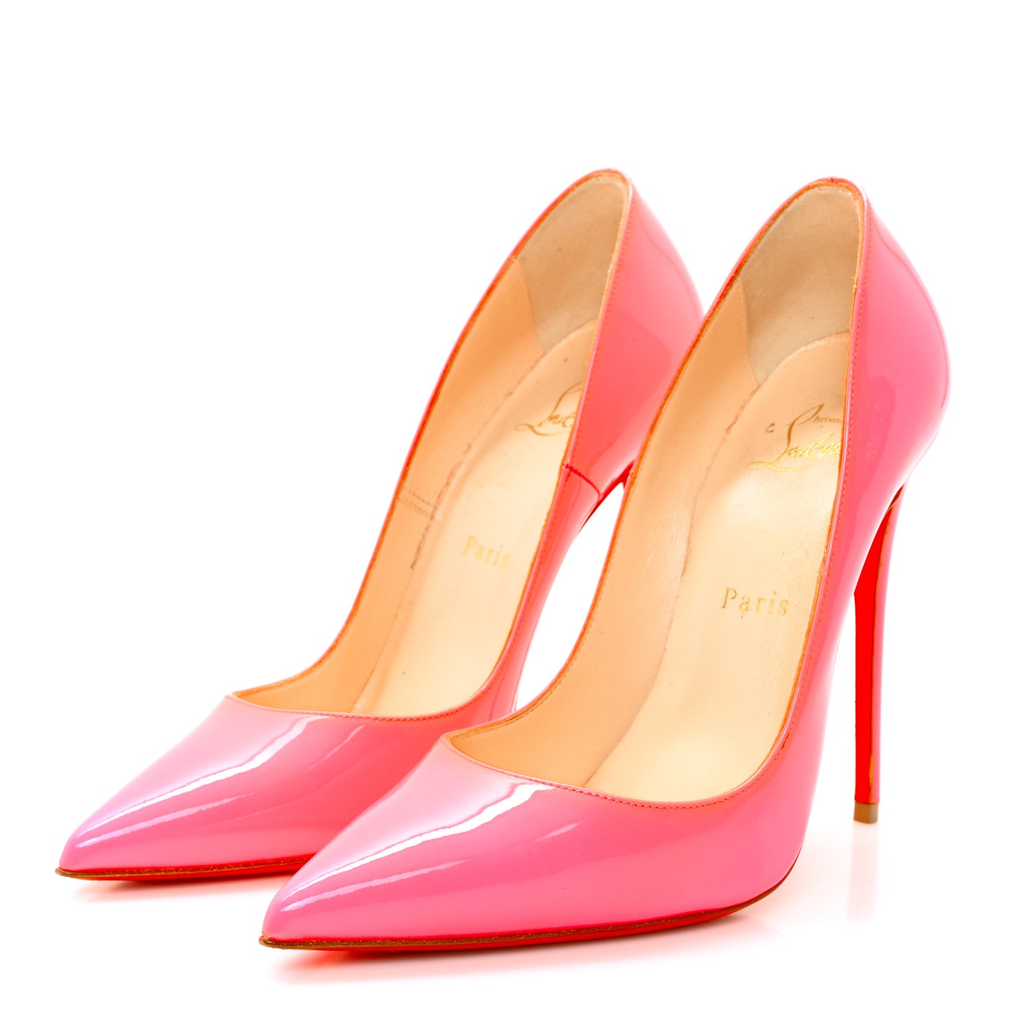 Christian Louboutin Patent So Kate 120 Pumps 37 Shocking Pink 3 of 8