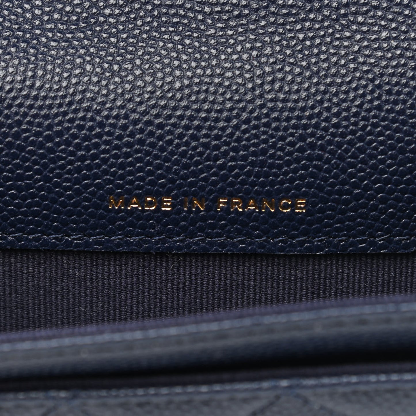 Caviar Quilted Flap Card Holder Wallet Navy
