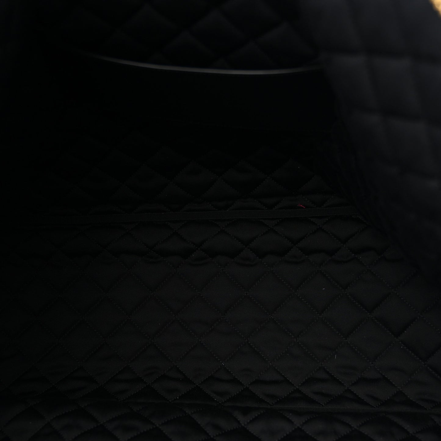 Calfskin Quilted ES Giant Travel Bag Black