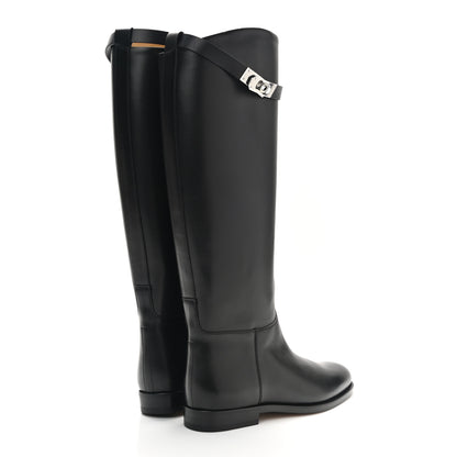 Hermes Box Kelly Jumping Boots 37 Black 4 of 9