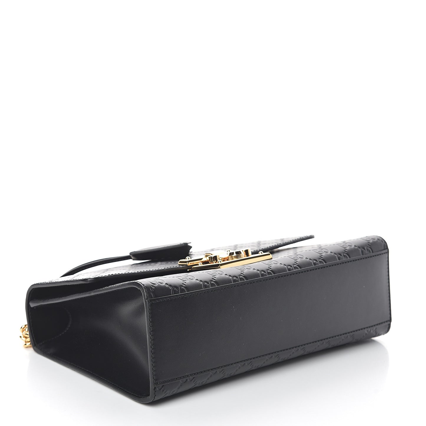 Guccissima Medium Padlock Shoulder Bag Black