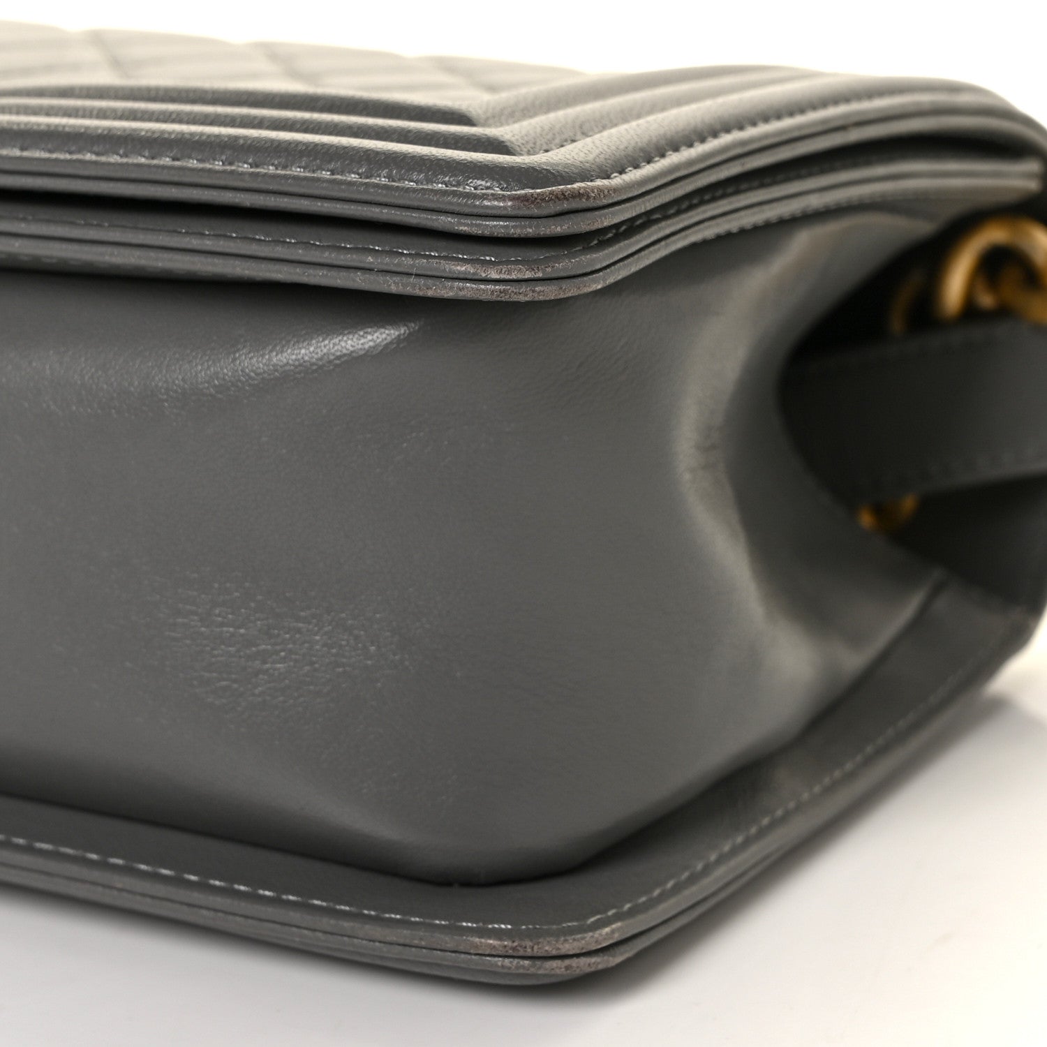 Chanel Lambskin Quilted Medium Boy Flap Dark Grey 8 of 9