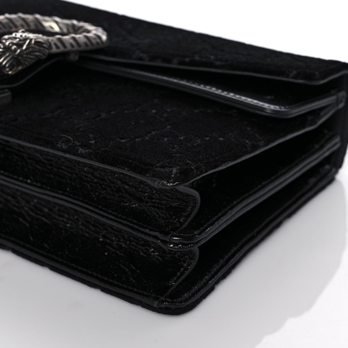 Velvet GG Monogram Small Dionysus Shoulder Bag Black
