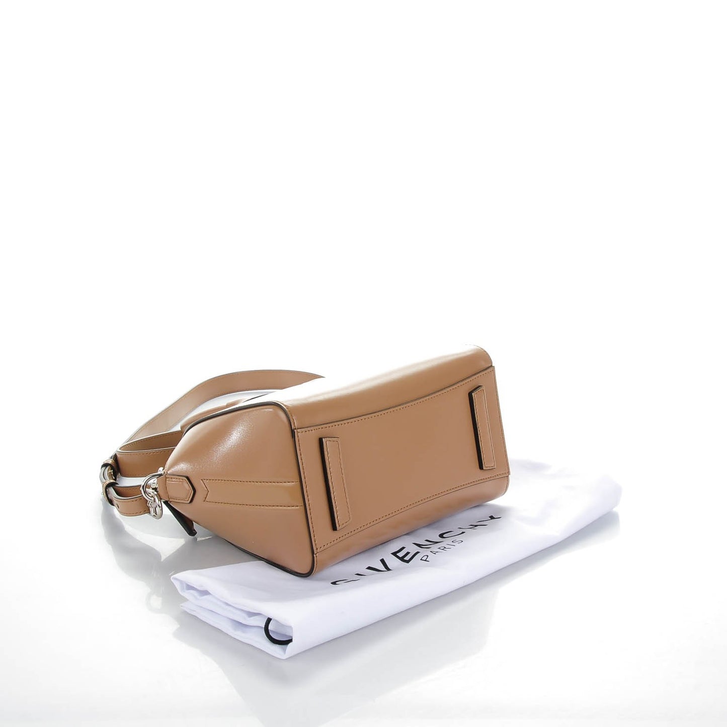 Shiny Lord Calfskin Mini Antigona Dark Beige