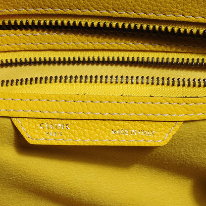 Celine Drummed Calfskin Micro Luggage Citron 5 of 8