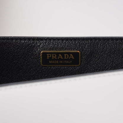 Prada City Calf Saffiano Large Cahier Bag White Black 9 of 18