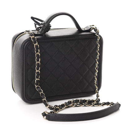 Chanel Caviar Quilted Medium CC Filigree Vanity Case Black 3 of 11