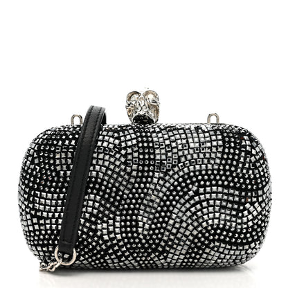 Alexander McQueen Crystal Knuckle Clutch Charm Silver Black Silver 1 of 10
