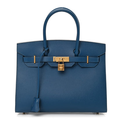 Hermes Madame Calfskin Birkin Sellier 30 Deep Blue 1 of 12