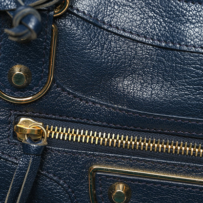Balenciaga Chevre Gold Metallic Edge Hardware Velo Bleu Nuit Dark Sea 13 of 13