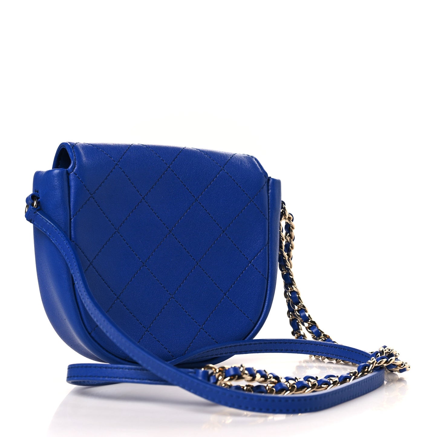 Goatskin Stitched Casual Trip Messenger Flap Royal Blue